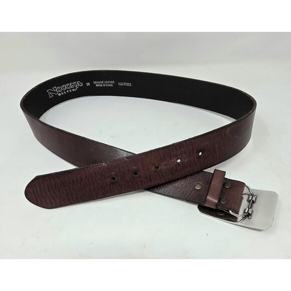 Nocona Western Brown Leather Belt Rodeo Cowboy Removeable Buckle 36” Waist - Picture 4 of 11